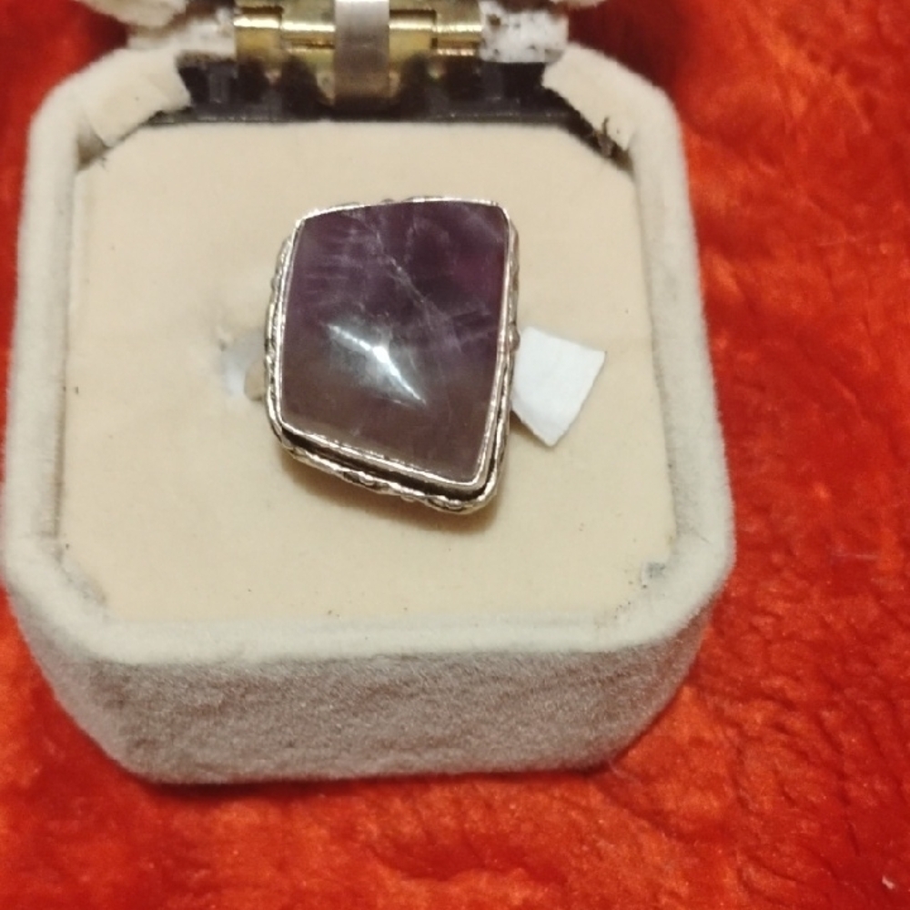 Amethyst Gemstone Silver Ring - image 1
